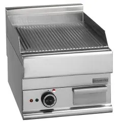 Grill electric cu placa cu caneluri, de banc, 395x520 mm