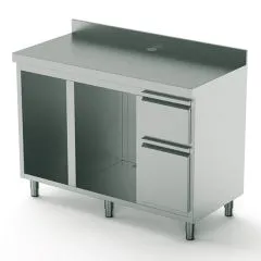Masa servire cafea, spatiu pentru sistem spalare cesti/masina gheata, 1500 mm