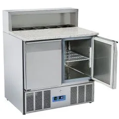 Banc pentru pizza cu 2 usi si 5 cuve GN1/6