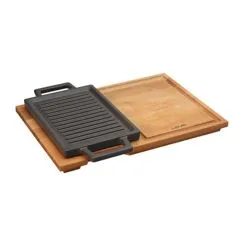 Grill fonta 22 x 15 cm cu suport dublu - LAVA