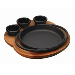 Platou servire rotund cu suport din lemn 20 cm - Lava