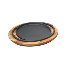 Tava pizza/clatite cu suport din lemn, 20 cm - LAVA