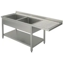 Spalator 2 cuve cu picurator suspendat dreapta, 1600x700 mm