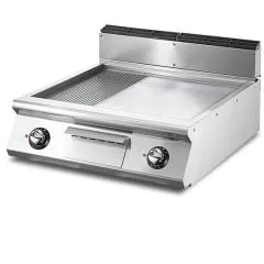 Grill electric cu placa 2/3 neteda si 1/3 striata, de banc, 695x610 mm