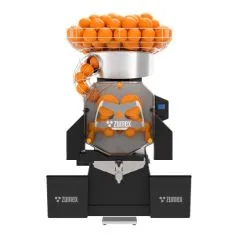 Storcator automat de citrice pentru utilizare intensivă Zumex Speed S +plus, 1050 x 593 x 665 mm cu o capacitate de până la 40 de fructe pe minut și sistem automat de filtrare a pulpei pentru autonomie sporită.