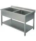 Spalator 2 cuve, cu polita, 1200x700 mm