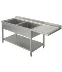 Spalator 2 cuve cu picurator suspendat dreapta, 1600x600 mm