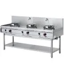 Masina de gatit pentru wok, raft, 3 arzatoare, 2 robinete apa