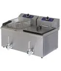 Friteuza electrica, robinet de golire, de banc, capacitate ulei 8+8 litri