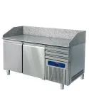 Masa rece pentru pizza, 2 usi, 3 sertare, blat granit