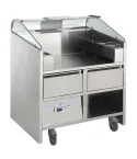 Statie mobila live-cooking Libero Point Electrolux Professional cu 2 sertare refrigerate. Adecvat pentru 2 aparate din gama Libero