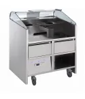 Statie mobila live-cooking Libero Point Electrolux Professional cu 2 sertare refrigerate. Adecvat pentru 2 aparate din gama Libero HP