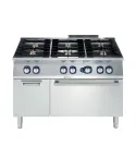 Masina de gatit Electrolux Professional cu 6 arzatoare (5,5 kW fiecare), alimentare gaz, si cuptor alimentare pe gaz (6 kW) si dulap