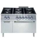 Masina de gatit Electrolux Professional cu 6 arzatoare (5,5 kW fiecare), alimentare gaz, si cuptor electric (6 kW) si dulap