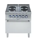 Masina de gatit  Electrolux Professional cu 4 plite (2,6 kW fiecare), alimentare electrica si cuptor cu alimentare electrica (6 kW)