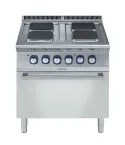 Masina de gatit  Electrolux Professional cu 4 plite patrate (2,6 kW fiecare), alimentare electrica si cuptor cu alimentare electrica (6 kW)