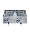 Friteuza alimentare gaz Electrolux Professional, 7+7 litri, cu 2 cuve in forma de „V” (arzatoare externe) si 2 cosuri