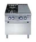 Plita solida cu alimentare pe gaz (5,5 kW) Electrolux Professional cu 2 arzatoare (1x10 kW, 1x6 kW) pe cuptor cu alimentare pe gaz (8,5 kW)