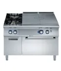 Plita solida cu alimentare pe gaz (10,5 kW) Electrolux Professional, cu 2 arzatoare (1x10 kW, 1x6 kW) pe cuptor (8,5 kW) si dulap