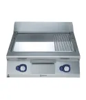 Gratar de banc Electrolux Professional cu placa 2/3 neteda si 1/3 striata inclinata cromata, alimentare gaz, modul complet, control prin termostat