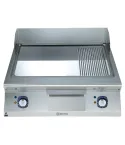 Gratar de banc  Electrolux Professional cu placa 2/3 neteda si 1/3 striata inclinata cromata, alimentare electrica, modul complet, control prin termostat