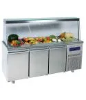 Saladeta cu 3 usi GN1/1, 5xGN1/1, structura de sticla