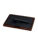 Platou servire fonta cu suport din lemn 20 x 30 cm - LAVA