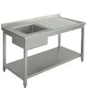 Spalator 1 cuva, picurator dreapta, cu polita, 1000x700 mm