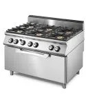 Masina de gatit pe gaz, 6 arzatoare, cuptor maxi static pe gaz