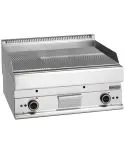 Grill electric cu placa cromata 2/3 neteda si 1/3 cu caneluri, de banc, 695x520 mm