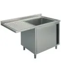 Spalator 1 cuva, picurator suspendat stanga, suport dulap, 1400x600 mm