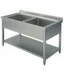 Spalator 2 cuve, cu polita, 1400x700 mm