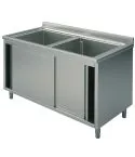 Spalator 2 cuve, suport tip dulap, usi glisante, 1200x600 mm