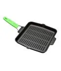 Tigaie grill patrata 24 x 24 cm, maner verde - LAVA