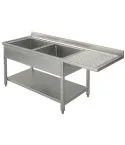 Spalator 2 cuve cu picurator suspendat dreapta, 1600x700 mm