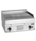 Grill pe gaz cu placa 2/3 neteda si 1/3 cu caneluri, de banc, 695x520 mm