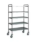 Carucior servire otel inoxidabil cu 5 niveluri, capacitate 100 kg