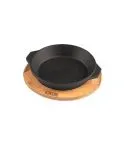 Tava servire rotunda cu suport din lemn 15,3 cm - Lava