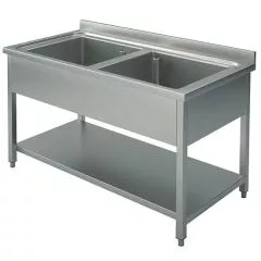 Spalator 2 cuve, cu polita, 1200x700 mm