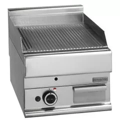 Grill pe gaz cu placa cu caneluri, de banc, 395x520 mm