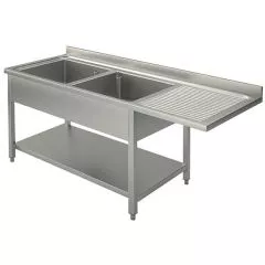 Spalator 2 cuve cu picurator suspendat dreapta, 1600x600 mm