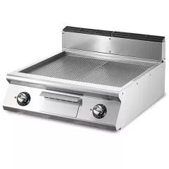 Grill electric cu placa striata cromata, de banc, 695x610 mm