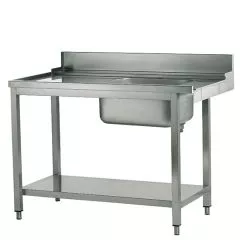 Masa intrare cu rebord si cuva dreapta, montare stanga, 1800 mm