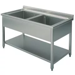 Spalator cu 2 cuve, 1200x600 mm, polita