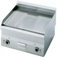 Grill electric cu placa 2/3 neteda si 1/3 cu caneluri, de banc, 59,5x47 cm