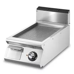 Grill electric cu placa striata cromata, de banc, 335x610 mm