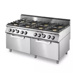 Masina de gatit pe gaz, 8 arzatoare, 2 cuptore statice pe gaz