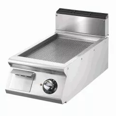 Grill electric cu placa striata cromata, de banc, 335x530 mm