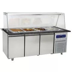 Modul cald pentru preparare, 3 usi, 4xGN1/1