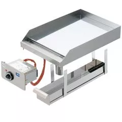 Grill electric cu placa neteda cromata, drop-in, 385x585 mm